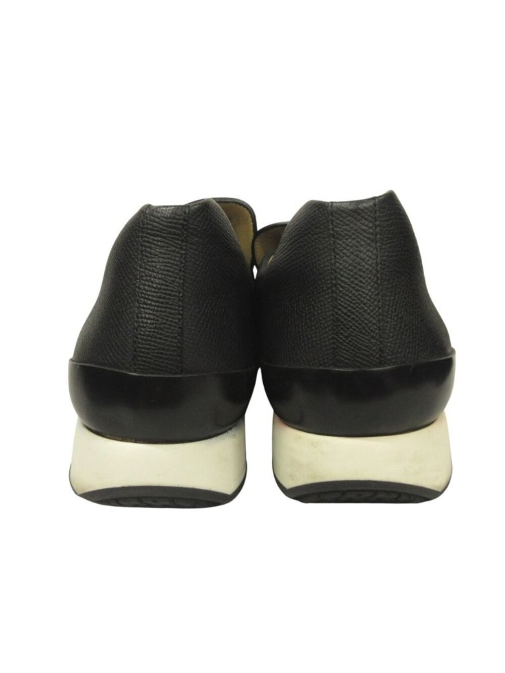 Hermes Epsom Leather Slip On Loafers Shoes Buckle 42.5 Black View 5